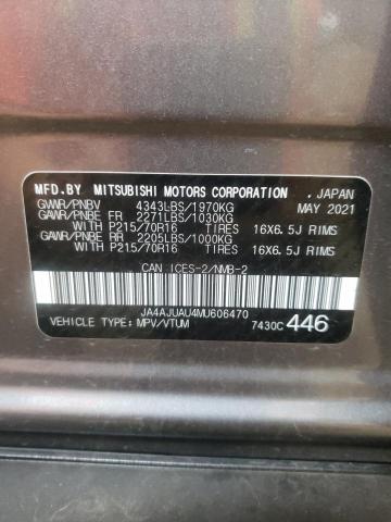2021 MITSUBISHI RVR ES JA4AJUAU4MU606470