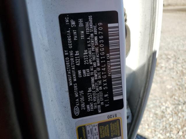 5XXGT4L11GG036709 KIA Optima Lx