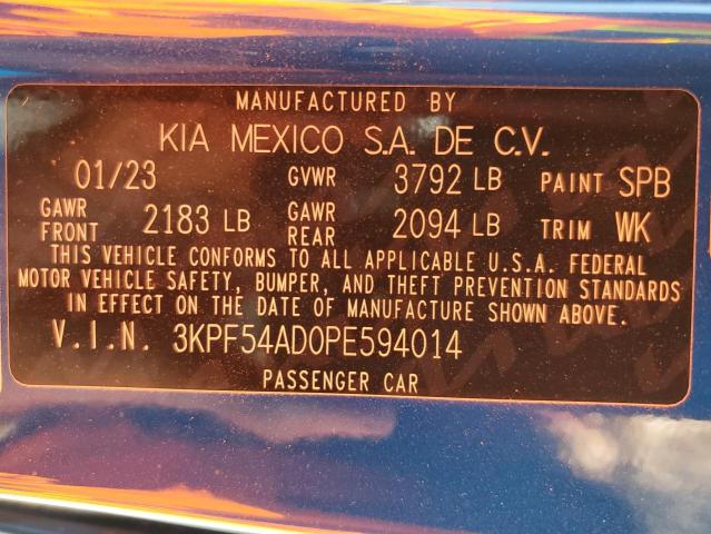 3KPF54AD0PE594014 KIA Forte Gt Line