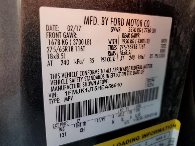 1FMJK1JT5HEA56510 Ford Expedition El Xlt
