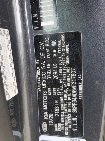 3KPF34AD8ME317807 KIA Forte Gt Line
