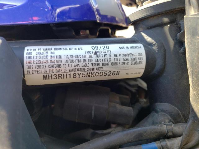 2021 YAMAHA YZFR3 A MH3RH18Y5MK005268