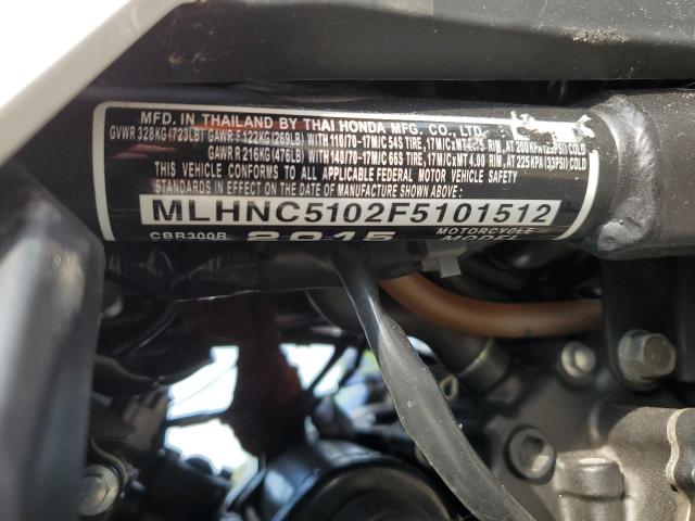 2015 HONDA CBR300 R MLHNC5102F5101512