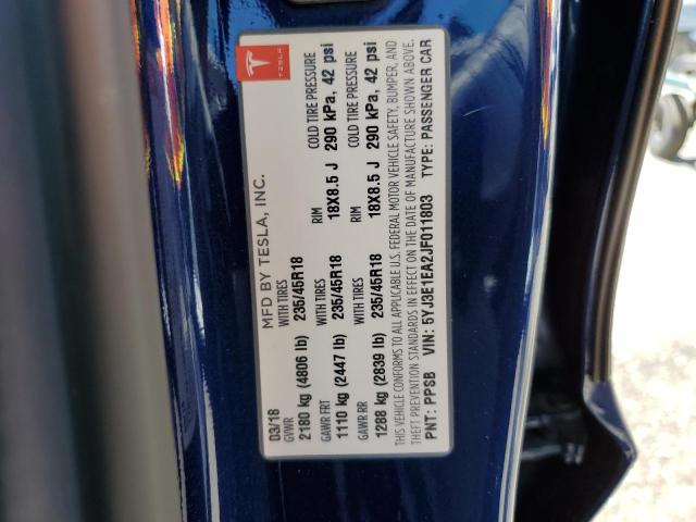 5YJ3E1EA2JF011803 Tesla MODEL 3