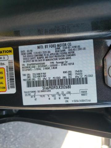 3FA6P0D93LR202680 2020 FORD FUSION - Image 12