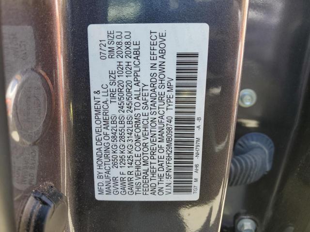 5FNYF6H29MB098740 Honda Pilot SE 13