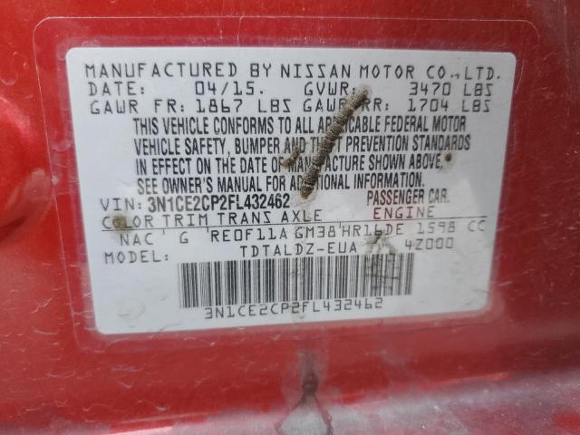 3N1CE2CP2FL432462 Nissan Versa Note S