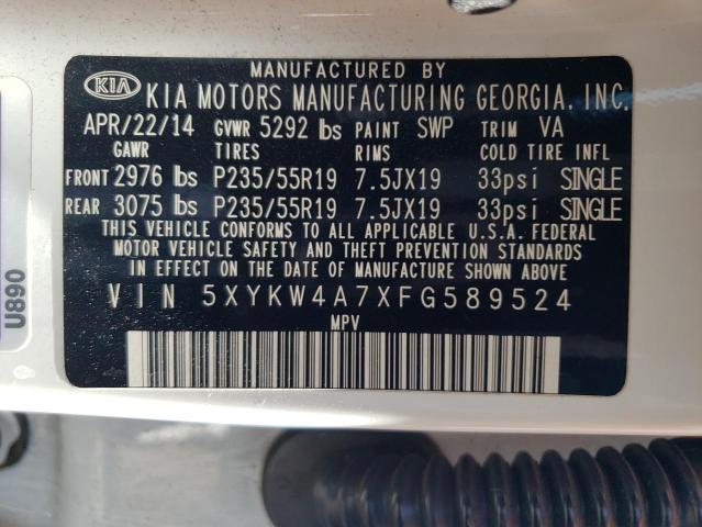 5XYKW4A7XFG589524 KIA SORENTO SX