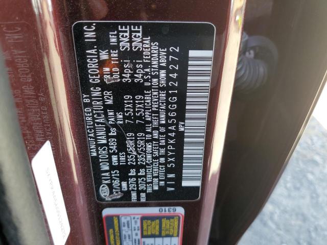5XYPK4A56GG124272 KIA SORENTO SX