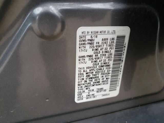 JN8AT2MT4GW014538 Nissan ROGUE S