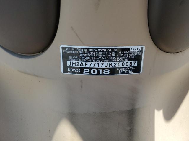 2018 HONDA NCW50 JH2AF7717JK200087