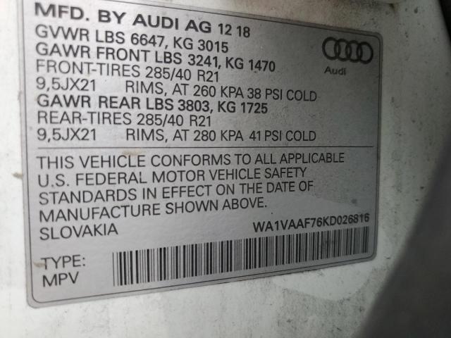 WA1VAAF76KD026816 2019 AUDI Q7 - Image 13