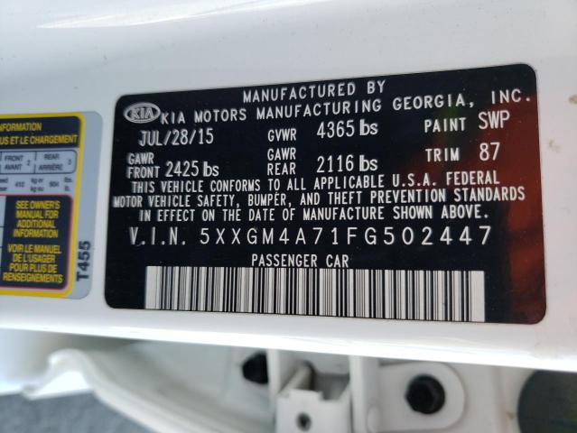 5XXGM4A71FG502447 KIA Optima Lx