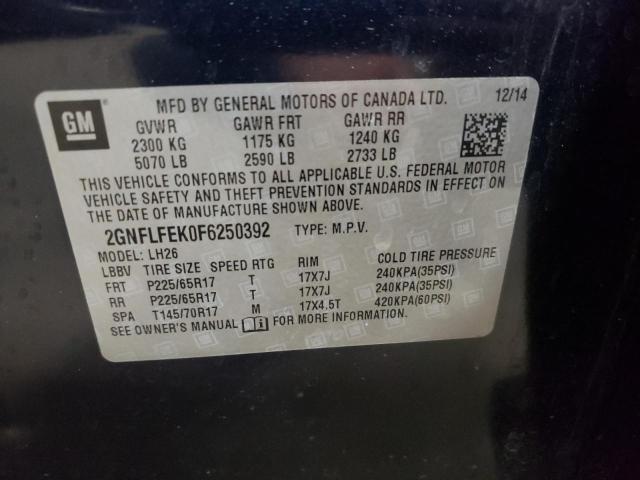 2GNFLFEK0F6250392 | 2015 Chevrolet equinox lt