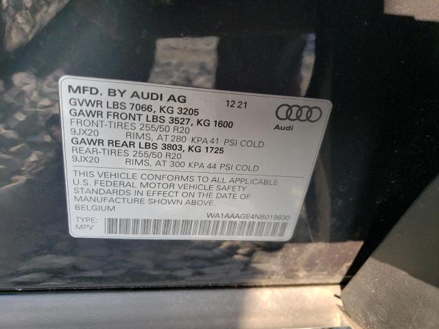 2022 AUDI E-TRON PRE - WA1AAAGE4NB019830