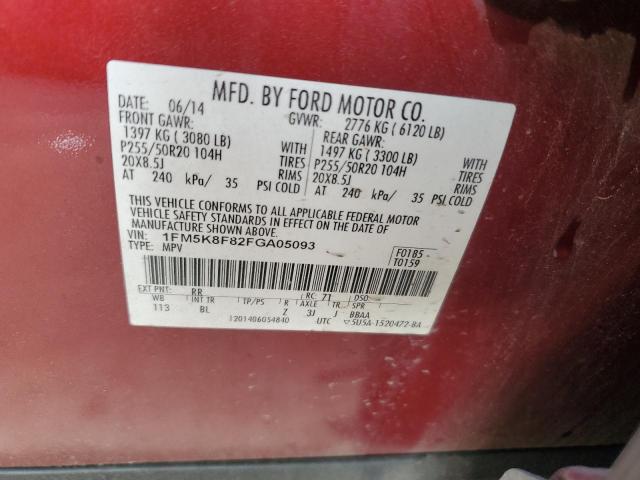 1FM5K8F82FGA05093 Ford Explorer Limited