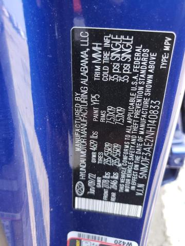 2022 HYUNDAI TUSCON 5NMJF3AE2NH140833