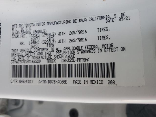 VIN 3TMAZ5CN3NM160229 2022 TOYOTA TACOMA no.12