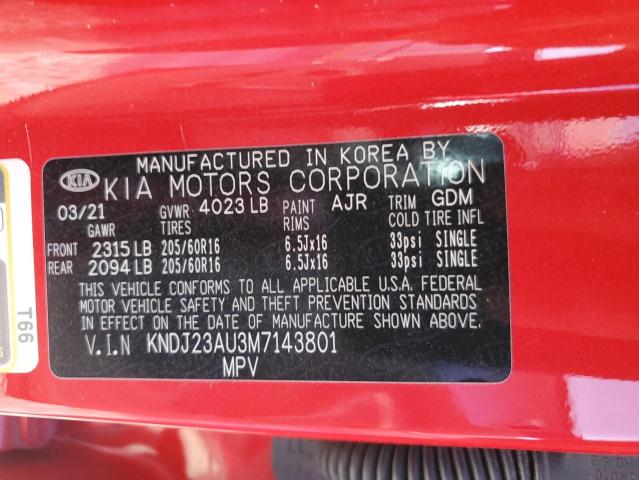 KNDJ23AU3M7143801 KIA SOUL LX