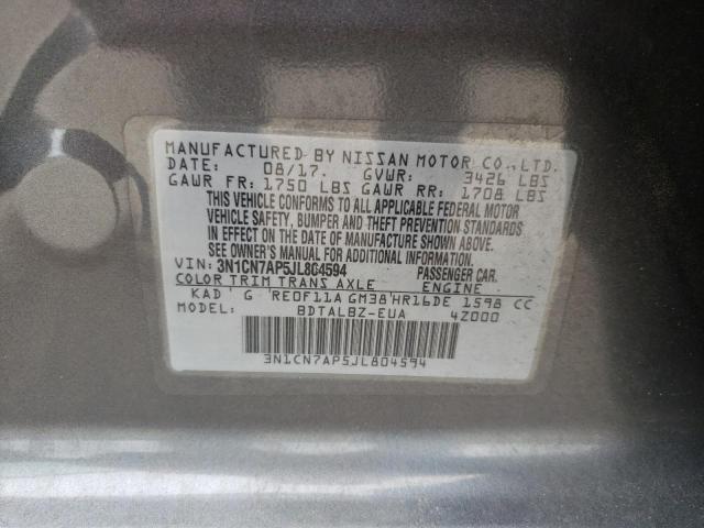 2018 NISSAN VERSA S/S - 3N1CN7AP5JL804594