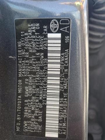 2011 Toyota Corolla Base VIN: 2T1BU4EE3BC570138 Lot: 59037893