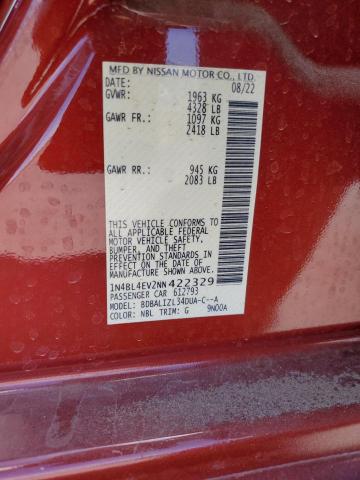 1N4BL4EV2NN422329 Nissan ALTIMA SL