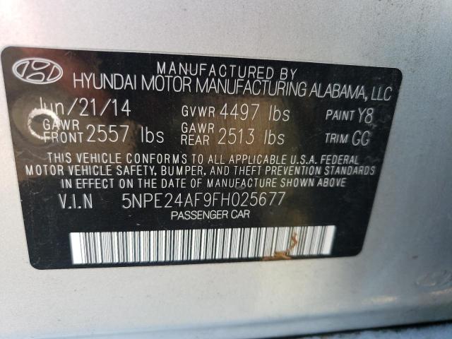 5NPE24AF9FH025677 Hyundai SONATA SE