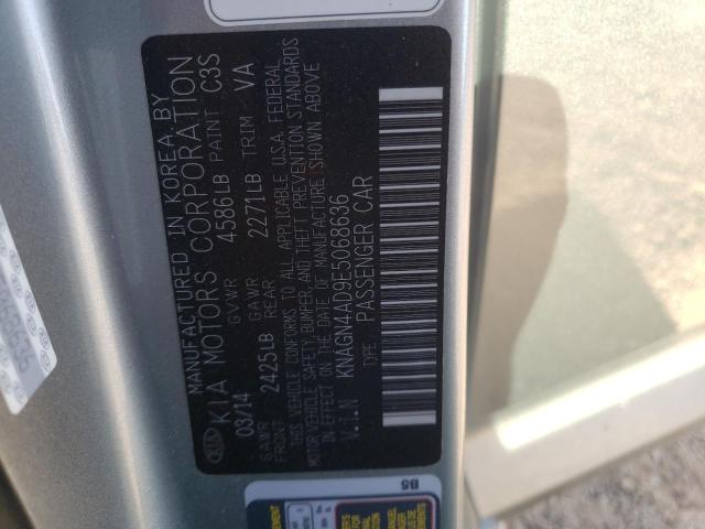 KNAGN4AD9E5068636 KIA OPTIMA HYBRID