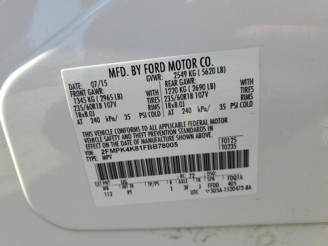 2FMPK4K81FBB78005 Ford Edge Titanium