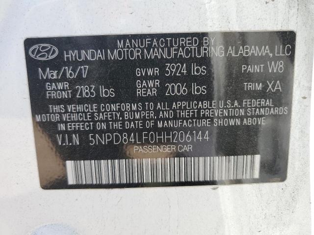5NPD84LF0HH206144 Hyundai ELANTRA SE