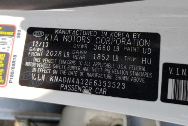 KNADN4A32E6353523 KIA RIO EX
