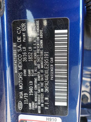 3KPA24ADXLE295191 KIA RIO LX