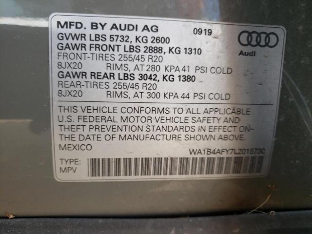 WA1B4AFY7L2015730 | 2020 AUDI SQ5 PREMIU