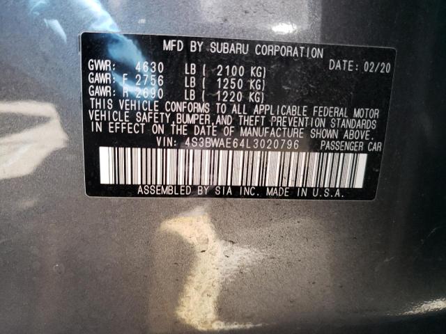 4S3BWAE64L3020796 Subaru Legacy Premium