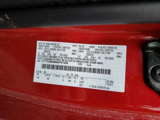 2022 FORD F250 SUPER - 1FT7X2BN9NEF47292