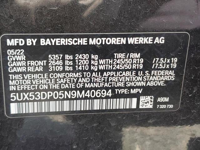 5UX53DP05N9M40694 2022 BMW X3, photo no. 13