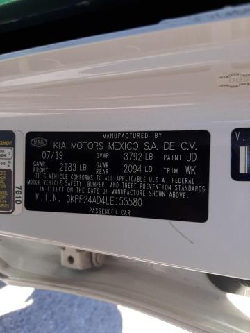 3KPF24AD4LE155580 KIA FORTE FE