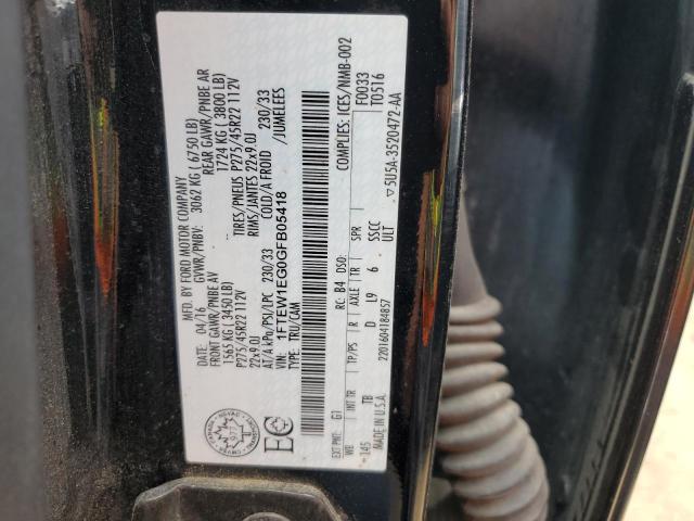 1FTEW1EG0GFB05418 Ford F150 Supercrew