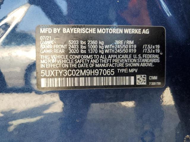 5UXTY3C02M9H97065 2021 BMW X3, photo no. 14