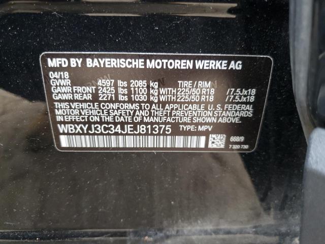 VIN WBXYJ3C34JEJ81375 2018 BMW X2, Sdrive28I no.12