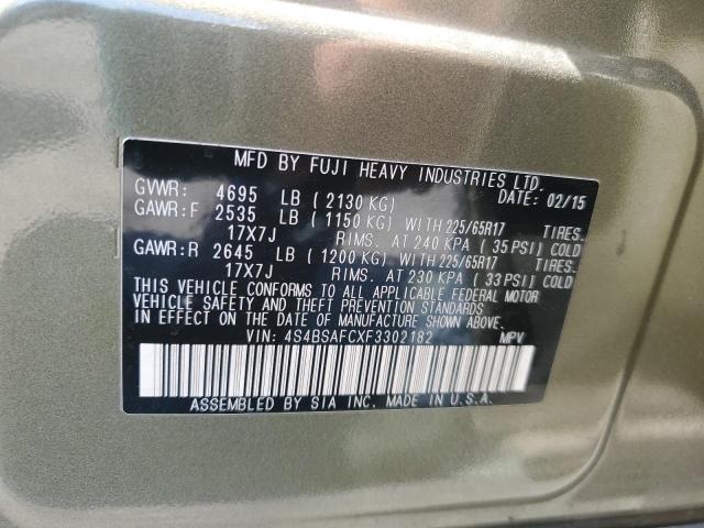 4S4BSAFCXF3302182 Subaru Outback 2.5i Premium