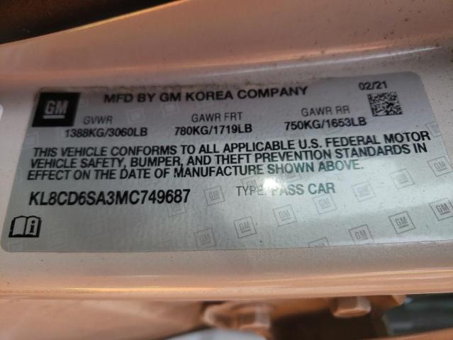 2021 CHEVROLET SPARK 1LT - KL8CD6SA3MC749687