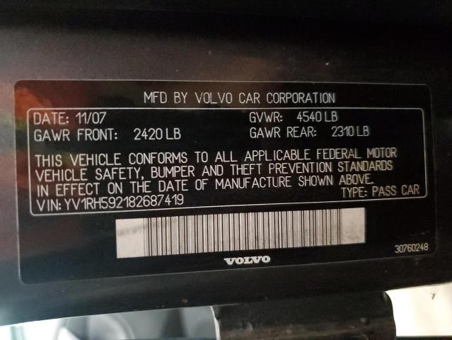 YV1RH592182687419 | 2008 Volvo s60 2.5t