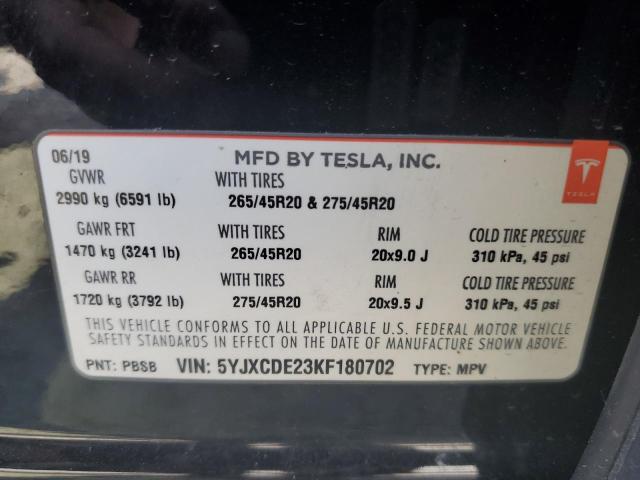 5YJXCDE23KF180702 Tesla MODEL X