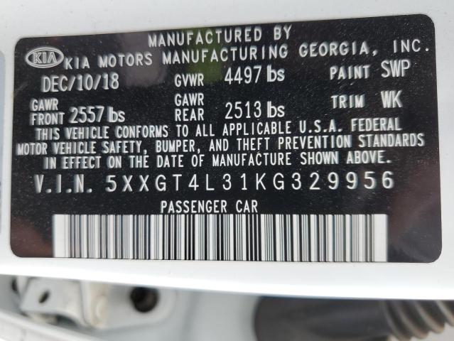 5XXGT4L31KG329956 KIA Optima Lx