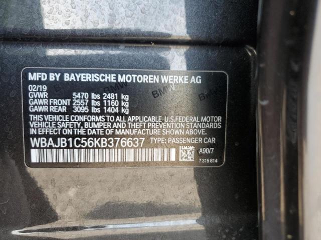 2019 BMW 530XE WBAJB1C56KB376637