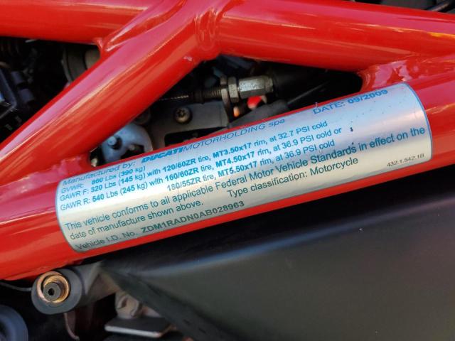 2010 DUCATI MONSTER 69 ZDM1RADN0AB028963