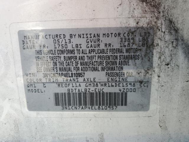 3N1CN7AP4EL810957 Nissan VERSA S