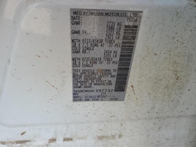 5N1DR2MN1KC597732 Nissan Pathfinder S