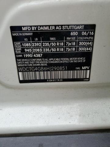 WDCTG4GB6HJ290851 Mercedes-Benz Gla 250 4matic